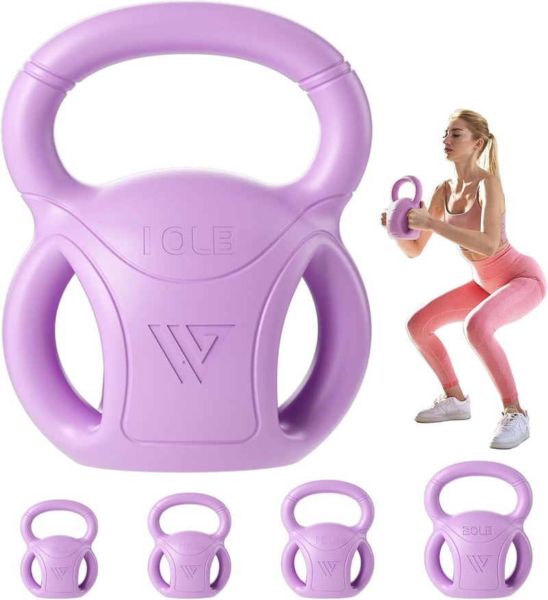 RUNWE 3 Handle Kettlebells Weight - Weight for Women Options 5, 10, 15 and 20 LB for Russian Twists AB Exercise, Weightlifting and Core Fitness Exercise Home Gym [Single in Sold] - Image 1